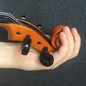 Violin Size Curl Fingers Around Scroll