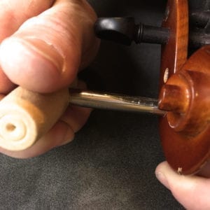 Shaving Violin Peg Box With Reamer